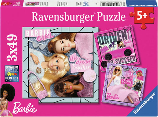 Ravensburger puzzel barbie - legpuzzel - 3x49 stukjes