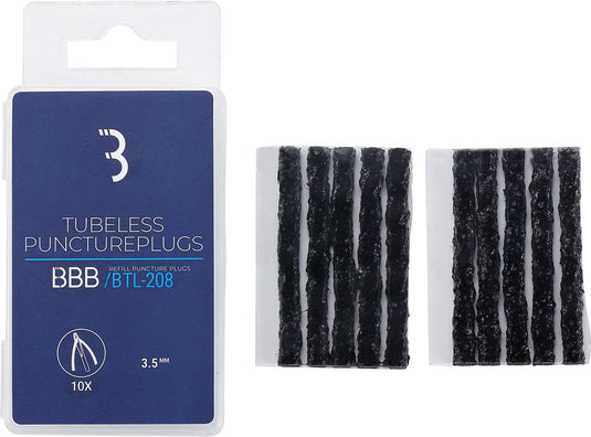 Bbb cycling punctureplugs - tubeless reparatieplugs - 10 stuks - 3.5mm - btl-208