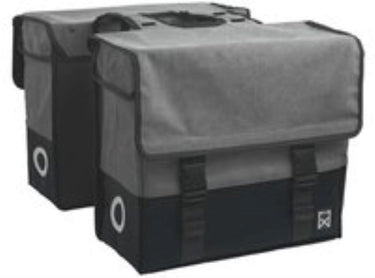 Willex dubbele fietstas - canvas - reflectie - 48 liter - universele bevestiging - grijs matzwart