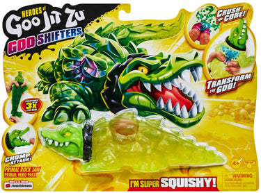 Goo jit zu heroes of primal rock jaw – stretch primal figuur met color change core