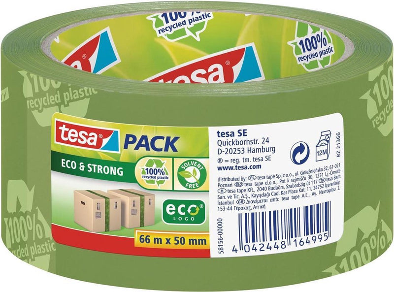 Load image into Gallery viewer, Tesa eco strong 58156-00000-00 pakband pack groen (l x b) 66 m x 50 mm 1 stuk(s)
