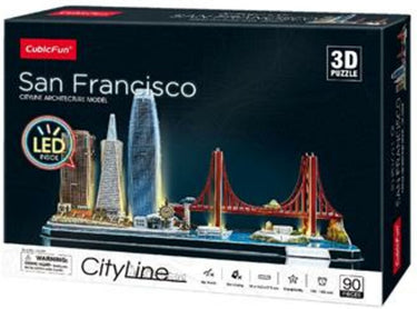Cubic fun 3d puzzel city line san francisco met led verlichting