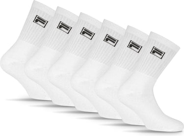 Fila tennis- sportsokken kleine logo - maat 39 42 - 6 pack - wit