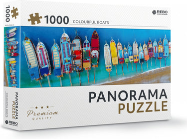 Rebo productions rebo legpuzzel panorama 1000 stukjes - colourful boats