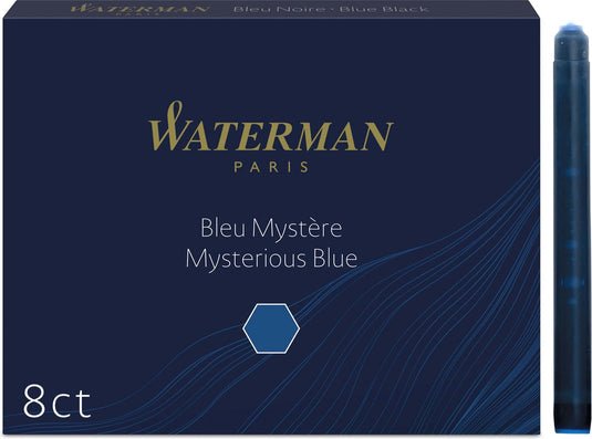Waterman -vulpeninktpatronen | lang international | mysterious blue | 8 inktpatroon