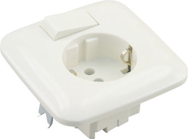 Busch-jaeger reflex inbouw basiselement combinatie wandcontactdoos (wcd) ra 1-voudig + wisselschakelaar polar wit