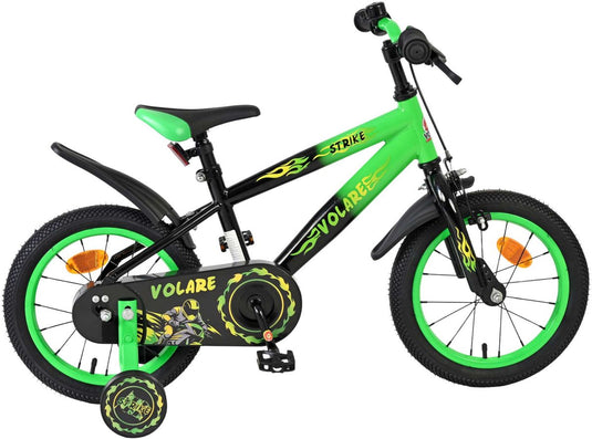 Volare strike kinderfiets - jongens - 14 inch - zwart groen