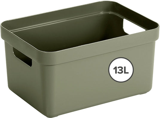 Sunware sigma home opbergbox 13l - 35x24.6x18.3 cm - donkergroen