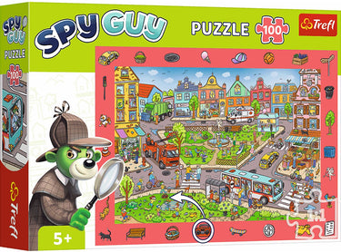 Trefl puzzel 100 stukjes - spy guy - stad - observatiepuzzel.