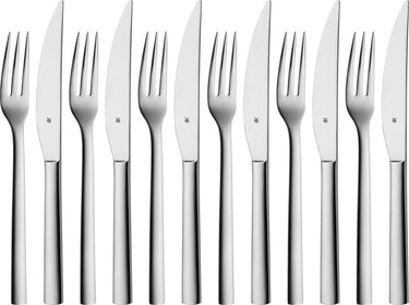 Wmf nuova steakbestek - 12-delig - rvs - voor steaks en gegrild vlees