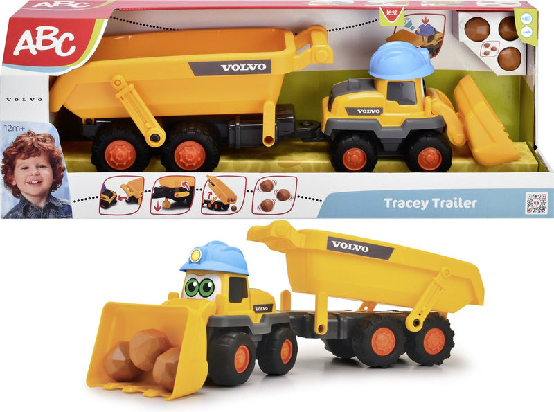 Load image into Gallery viewer, Dickie simba - abc - tracey trailer - graafmachine - kiepwagen - volvo - licht en geluid - vanaf 1 jaar
