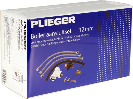 Plieger boileraansluitset 12mm - voor en inventum boilers - complete boiler aansluitset