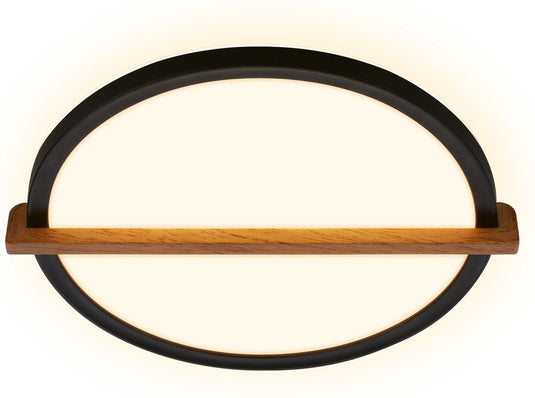 Briloner remsa - led plafonniére - plafondlamp met indirect licht - warm wit licht - 29 x 31,5 x 4 cm - zwart hout
