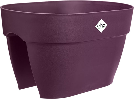 Elho vibia campana flower bridge 40 - plantenbak voor balkon railing - 100% gerecycled plastic - ø 39.0 x h 22.0 cm - esdoorn paars