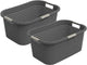 Rotho country wasmand - set van 2 - 40 ltr - antraciet