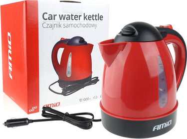 Amio vrachwagen waterkoker - rood - 24v 300w - water koker voor vrachtwagen camper bus - alleen geschikt voor 24v voertuigen