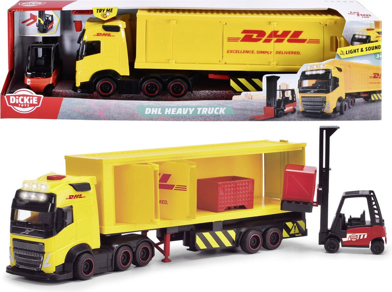 Load image into Gallery viewer, Dickie toys - vrachtwagen volvo dhl truck - heftruck
