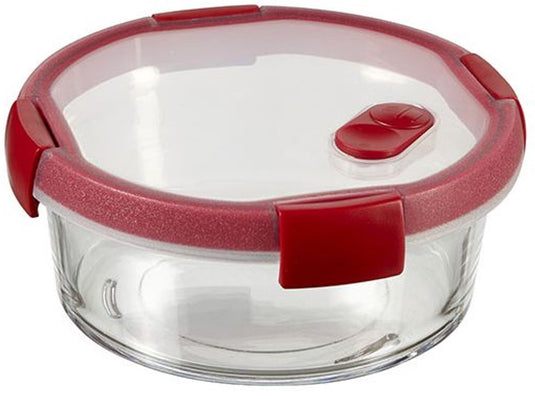 Curver smart cook glazen vershouddoos - rond - 0,6l - rood