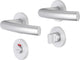 Impresso deurkruk - burton - voor binnen - rond met rond toiletrozet - aluminium - 2 stuks