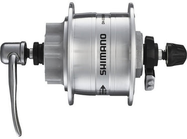 Shimano dynamonaaf hd-3d32 3 watt - 36 gaats - voor 6-bouts remschijf - snelspanner - zilver
