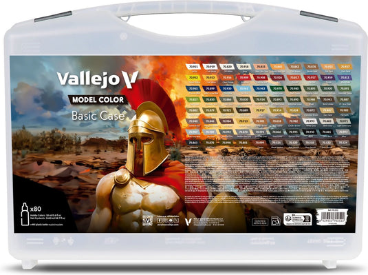 Vallejo hobbyverf acrylverf - 70252 model color - basis koffer - basiskleuren - acryl set - 80x verf set - 80 x 18 ml