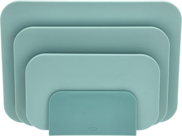 Rosti choptima snijplankenset 35,5 x 7 x 26,5 cm nordic green- kunststof - 4 snijplanken - vaatwasserbestendig - met houder - keuken
