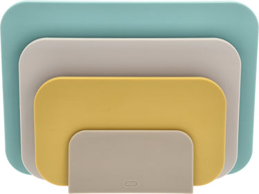 Rosti choptima snijplankenset 35,5 x 7 x 26,5 cm ocean- kunststof - 4 snijplanken - vaatwasserbestendig - met houder - keuken