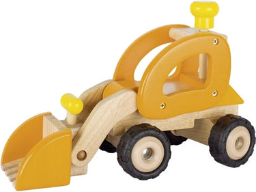 Goki houten voertuig - bulldozer - 28x12,5x19cm - met rubberen banden - 3 jaar