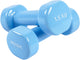 Hush sport - dumbbells set 2 x 1,5 kg lichtblauw - vinyl coating met antislip grip - gietijzer - handig 6-hoekig design - geschikt voor krachttraining fitness