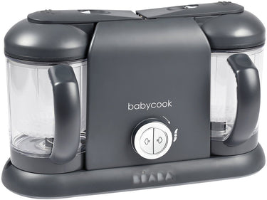 Béaba babycook® duo - 4-in-1 stoomkoker en babyvoeding bereider - twee grote kommen - grijs - foodprocessor