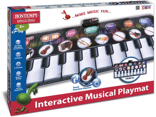 Bontempi spa bontempi muzikale speelmat junior 148 x 60 cm zwart wit