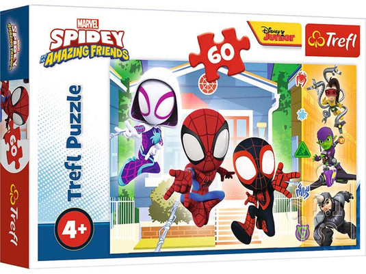 Trefl spidey en zijn geweldige vrienden marvel legpuzzel - 60 stukjes - vanaf 4 jaar