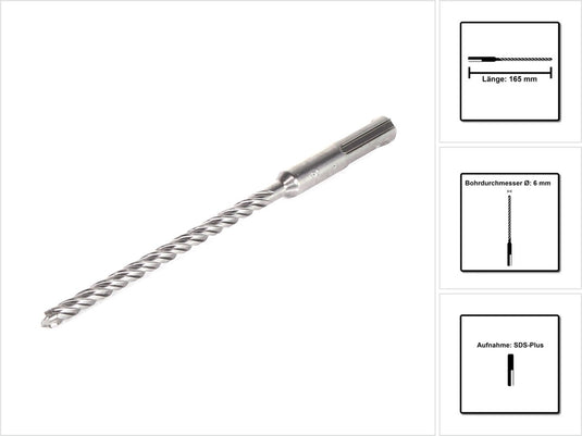 Makita accessoires p4s: sds-plus boor 6x165mm - b-57978