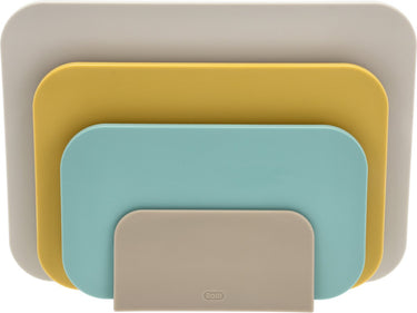 Rosti choptima snijplankenset 35,5 x 7 x 26,5 cm beach- kunststof - 4 snijplanken - vaatwasserbestendig - met houder - keuken