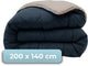 Hush. living hush living - wasbaar dekbed tweekleurig design navy taupe - 140x200 cm – 300 gsm - inclusief bijpassende kussensloop
