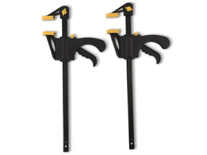 Kinzo lijmklemmen – set 2 stuks – kunststof veerklemmen – zwart geel – 30 x 21 x 47,5 cm