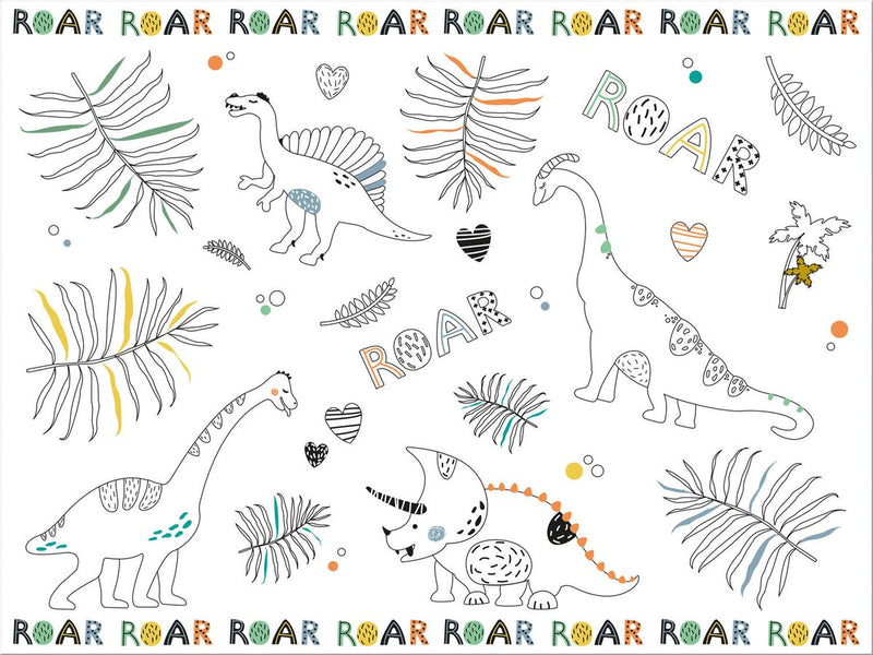 Load image into Gallery viewer, Folat kleurplaat placemat dino roars, 6st.
