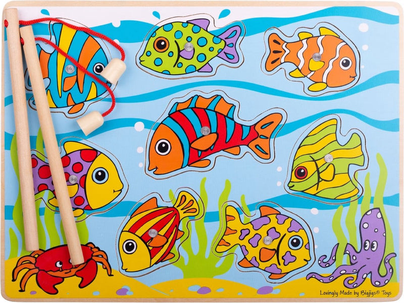 Load image into Gallery viewer, Bigjigs puzzel spel - visjes vangen - tropische vissen - 8st.
