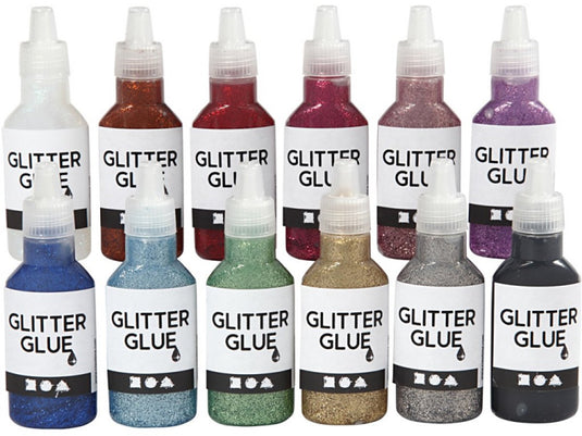 Creativ company glitterlijm diverse kleuren, 12x25ml