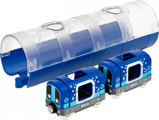Brio metrotrein en tunnel - glow in the dark - 3+ jaar - 33970