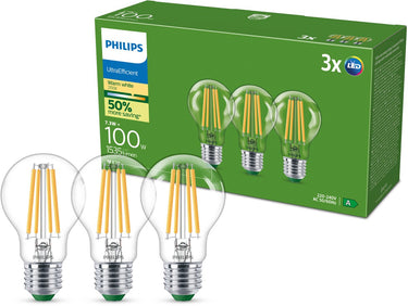 Philips filament bulb helder 100w a60 e27 x3