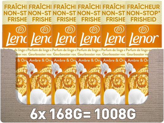 Lenor geurbooster amber orchidee - 6 x 168 gram - wasparfum