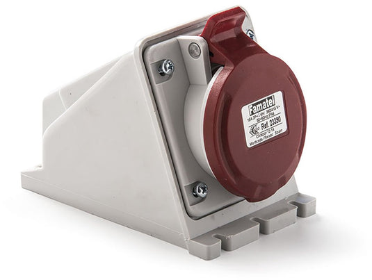 Famatel 23393 3p+n+t ip44 oppervlaktebasis 32a 380v rood