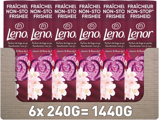 Lenor geurbooster jasmijn rose de mai - 6 x 240 gram - wasparfum