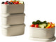 Alpina siliconen voedselcontainer - set van 4 stuks - inhoud 200 ml per container - bpa-vrij en magnetronbestendig - stapelbaar - afmeting 10x8x5 cm - kleur grijs - ideaal voor meal prep