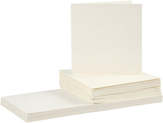 Creativ company cc kaarten enveloppen off-white 15x15 cm 50 sets