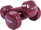 Hush sport - dumbbells set 2 x 4 kg roodbruin - vinyl coating met antislip grip - gietijzer - handig 6-hoekig design - geschikt voor krachttraining fitness