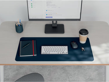 Leitz grote bureau onderlegger 80×40 cm – anti-slip - bureaumat - waterdicht – voor toetsenbord muis - nachtblauw
