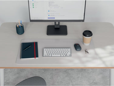 Leitz grote bureau onderlegger 80×40 cm – anti-slip - bureaumat - waterdicht – voor toetsenbord muis - grijs