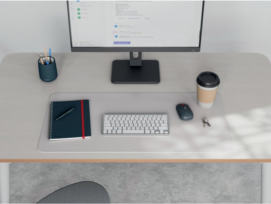 Leitz grote bureau onderlegger 80×40 cm – anti-slip - bureaumat - waterdicht – voor toetsenbord muis - grijs